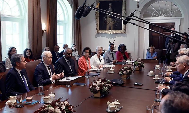 WASHINGTON, DC - SEPTEMBER 20: U.S. President Joe Biden delivers brief remarks at the top of a cabinet meeting at the White House on September 20, 2024 in Washington, DC. With four months left in his administration, Biden said convened the meeting to re-focus priorities. (Photo by Chip Somodevilla/Getty Images)