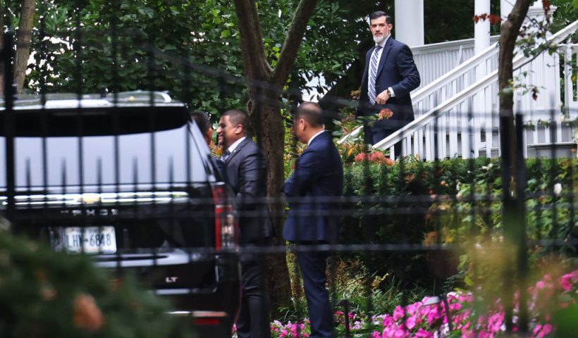 NEW YORK, NEW YORK - SEPTEMBER 26: Officials gather at Gracie Mansion, the Mayor's residence, on September 26, 2024 in New York City. Mayor Eric Adams was indicted after a months-long federal investigation for his alleged connection to Turkish officials, businessmen, and campaign donations he received. Adams has denied any wrongdoing. (Photo by Michael M. Santiago/Getty Images)