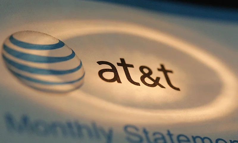 The AT&T logo is seen atop a phone bill May 12, 2006 in Des Plaines, Illinois. The US National Security Agency began collecting information from phone records of millions of AT&T (until recently known as SBC), Verizon, and BellSouth customers shortly after the 2001 terror attacks. Questioning the legality, Qwest refused to comply with the agency's request for records. (Photo Illustration by Tim Boyle/Getty Images)