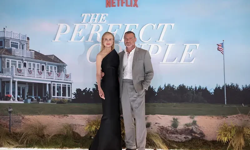 Actors Nicole Kidman and Liev Schreiber pose together as they attend the UK premiere of the TV series "The Perfect Couple" at the BFI IMAX in London, Britain, September 2, 2024. REUTERS/Mina Kim