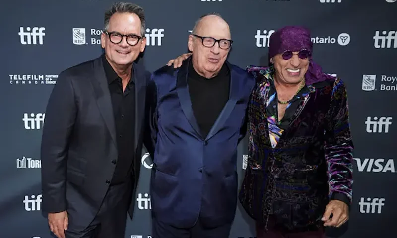 Director Thom Zimny, Jon Landau and Steven Van Zandt pose on the red carpet before "Road Diary: Bruce Springsteen and the E Street Band" is screened as the Toronto International Film Festival (TIFF) returns for its 49th edition in Toronto, Ontario, Canada September 8, 2024. REUTERS/Mark Blinch