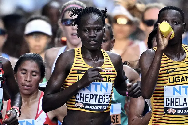 Uganda's Rebecca Cheptegei in action during the women's marathon final REUTERS/Dylan Martinez/File Photo