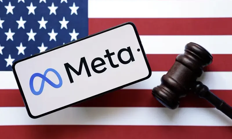 Meta, U.S. flag and judge's gavel are seen in this illustration taken, August 6, 2024. REUTERS/Dado Ruvic/Illustration/File Photo