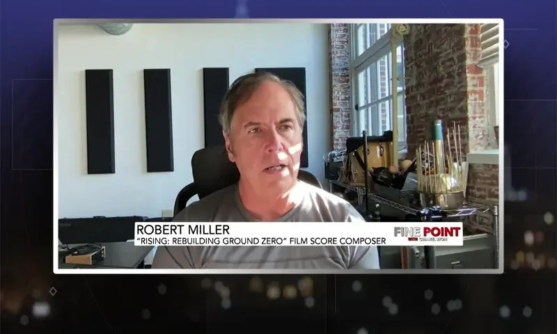 Video still from Fine Point on One America News Network during an interview with the guest, Robert Miller.