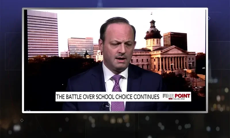 Video still from Fine Point on One America News Network during an interview with the guest, Alan Wilson.