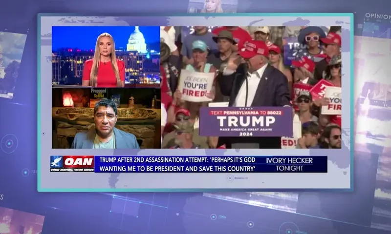 Video still from Ivory Hecker Tonight on One America News Network during an interview with the guest, Bill Stanton.