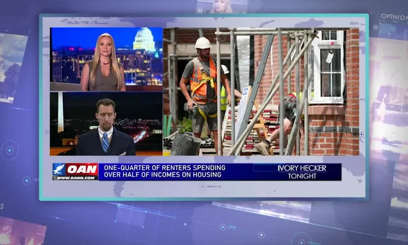 Video still from Ivory Hecker Tonight on One America News Network during an interview with the guest, EJ Antoni.