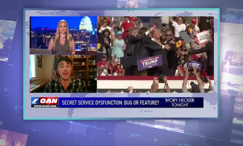 Video still from Ivory Hecker Tonight on One America News Network during an interview with the guest, Joe Kent.