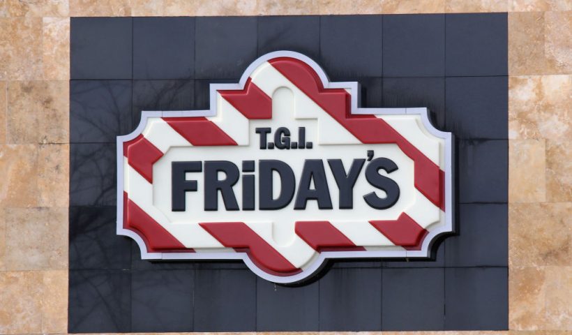 LEVITTOWN, NEW YORK - MARCH 16: An image of the sign for T.G.I Friday's as photographed on March 16, 2020 in Levittown, New York. (Photo by Bruce Bennett/Getty Images)