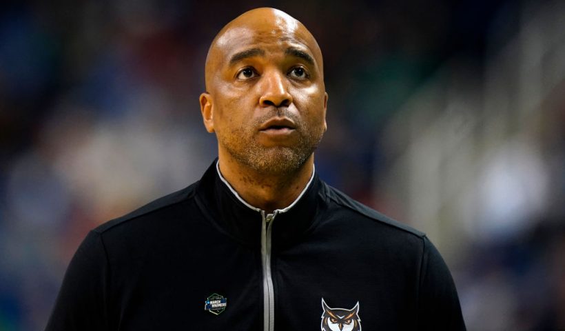 GREENSBORO, NORTH CAROLINA - MARCH 17: Head Coach Amir Abdur-Rahim of the Kennesaw State Owls looks on against the Xavier Musketeers during the second half in the first round of the NCAA Men's Basketball Tournament at The Fieldhouse at Greensboro Coliseum on March 17, 2023 in Greensboro, North Carolina. (Photo by Jacob Kupferman/Getty Images)