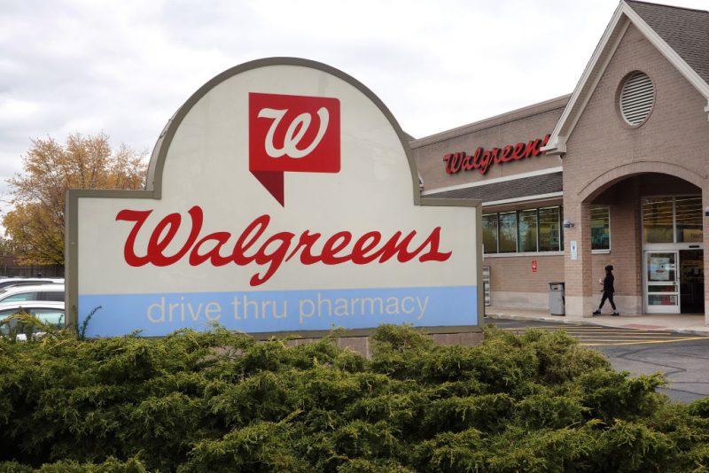 WHEELING, ILLINOIS - NOVEMBER 10: A sign sits in front of a Walgreens store on November 10, 2023 in Wheeling, Illinois. Walgreens Boots Alliance, the parent company of Walgreens, plans to lay off 267 corporate employees, roughly 5% of it corporate workforce, as it implements a $1 billion cost-reduction initiative announced in October. (Photo by Scott Olson/Getty Images)