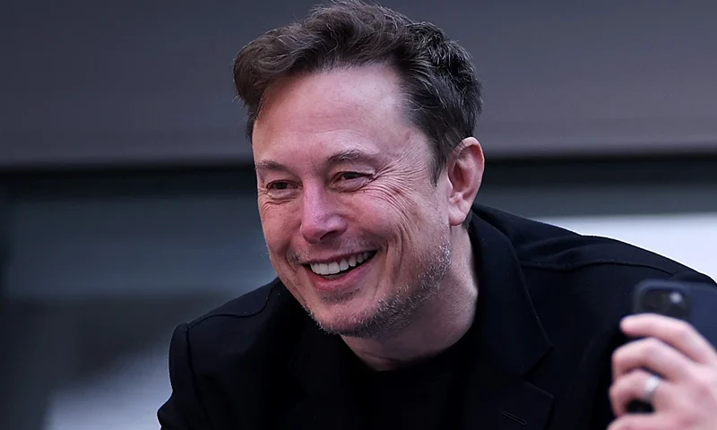 Elon Musk attends the Men's Singles Final match between Taylor Fritz of the United States and Jannik Sinner of Italy on Day Fourteen of the 2024 US Open at USTA Billie Jean King National Tennis Center on September 08, 2024 in the Flushing neighborhood of the Queens borough of New York City. (Photo by Sarah Stier/Getty Images)