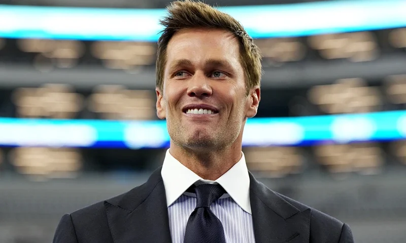 ARLINGTON, TEXAS - SEPTEMBER 15: Tom Brady looks on prior to the game at AT&T Stadium on September 15, 2024 in Arlington, Texas. (Photo by Sam Hodde/Getty Images)