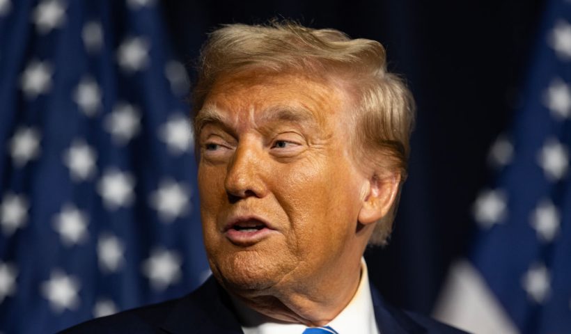 MILWAUKEE, WISCONSIN - OCTOBER 1: Former President and Republican Presidential nominee Donald Trump speaks at a press conference in the Discovery Center on October 1, 2024 in Milwaukee, Wisconsin. Trump spoke to reporters about citizens being able to choose their own schools and promises he would keep if elected. (Photo by Jim Vondruska/Getty Images)