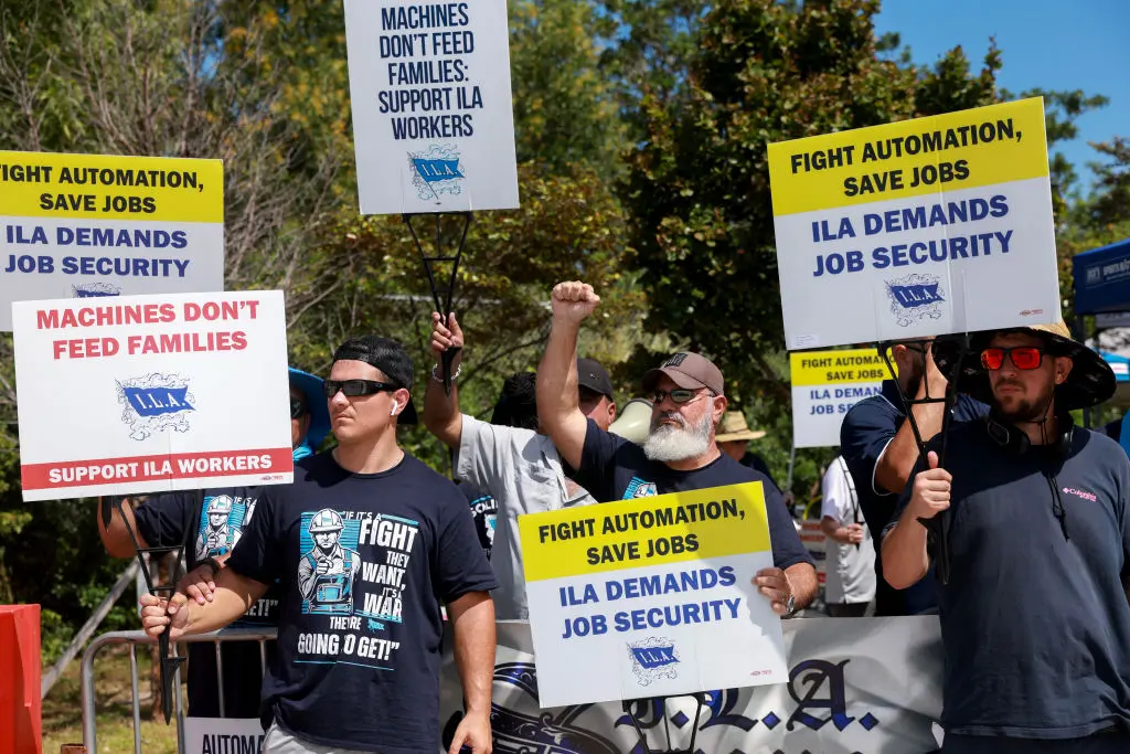 Over 45 Container Ships Stalled Outside U.S. Ports As ILA Strike Enters Third Day