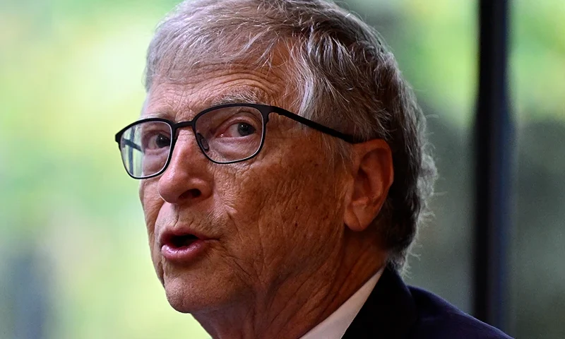 CORRECTION / Bill Gates, Chair of the Gates Foundation, takes part in a discussion on improving the availability of vaccines for children at an event organised by the NGO Save the Children, in Berlin on October 14, 2024. (Photo by John MACDOUGALL / AFP) / "The erroneous mention[s] appearing in the metadata of this photo by John MACDOUGALL has been modified in AFP systems in the following manner: [takes part in a discussion on improving the availability of vaccines for children at an event organised by the NGO Save the Children, in Berlin on October 14, 2024.] instead of [arrives to attend the presentation of the WHO Investment Round "All for Health, Health for All: Signature Event for the WHO Investment Round" during the World Health Summit 2024 in Berlin on October 14, 2024]. Please immediately remove the erroneous mention[s] from all your online services and delete it (them) from your servers. If you have been authorized by AFP to distribute it (them) to third parties, please ensure that the same actions are carried out by them. Failure to promptly comply with these instructions will entail liability on your part for any continued or post notification usage. Therefore we thank you very much for all your attention and prompt action. We are sorry for the inconvenience this notification may cause and remain at your disposal for any further information you may require." (Photo by JOHN MACDOUGALL/AFP via Getty Images)