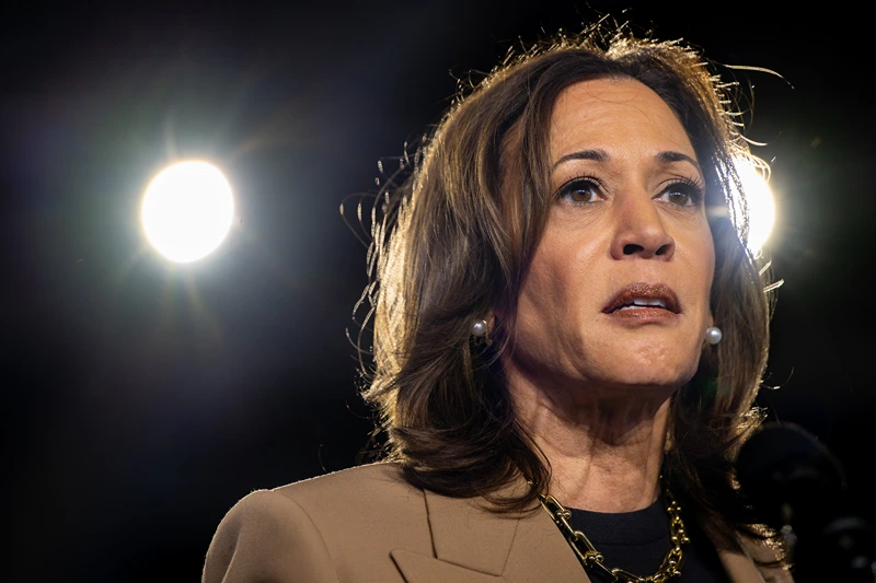 CHANDLER, ARIZONA - OCTOBER 10: Democratic presidential nominee, Vice President Kamala Harris pauses while speaking during a campaign rally at the Rawhide Event Center on October 10, 2024 in Chandler, Arizona. Vice President Harris continues campaigning against Republican presidential nominee, former U.S. President Donald Trump in battleground swing states ahead of the November 5 presidential election. Trump currently has a 2% lead ahead of Harris in the Arizona polls. (Photo by Brandon Bell/Getty Images)