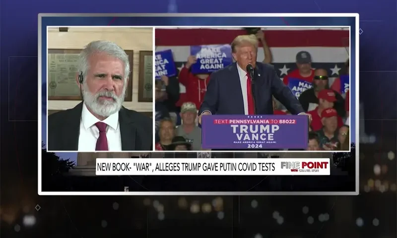 Video still from Fine Point on One America News Network during an interview with the guest, Dr. Robert Malone.