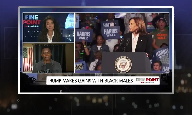 Video still from Fine Point on One America News Network during an interview with the guest, George Behizy.