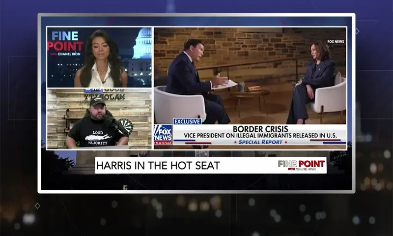 Video still from Fine Point on One America News Network during an interview with the guest, Kevin Smith.