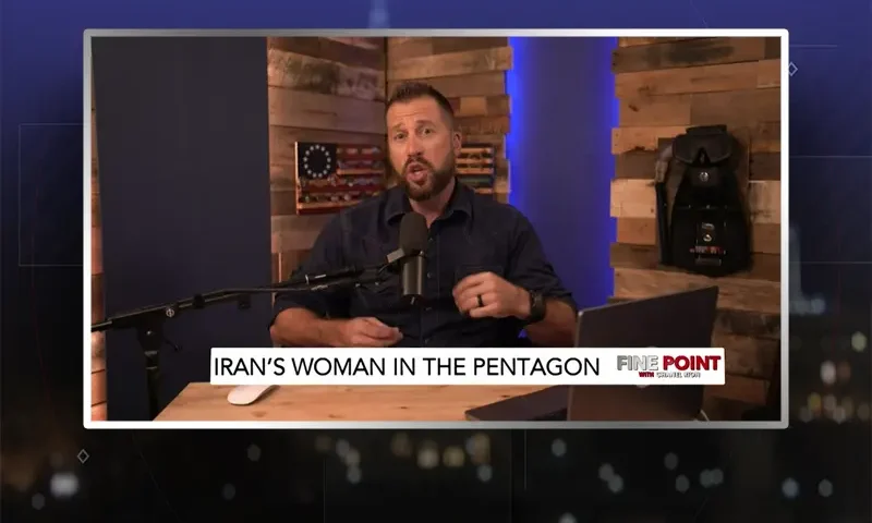 Video still from Fine Point on One America News Network during an interview with the guest, Kyle Seraphin.
