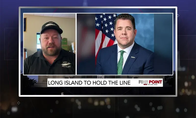 Video still from Fine Point on One America News Network during an interview with the guest, Kevin Smith.