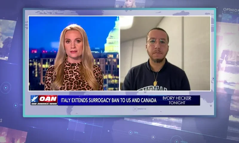 Video still from Ivory Hecker Tonight on One America News Network showing a split screen of the host on the left side, and on the right side is the guest, Calving Robinson.