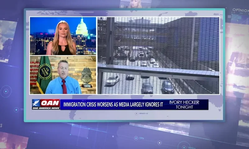 Video still from Ivory Hecker Tonight on One America News Network during an interview with the guest, Chief Scott.