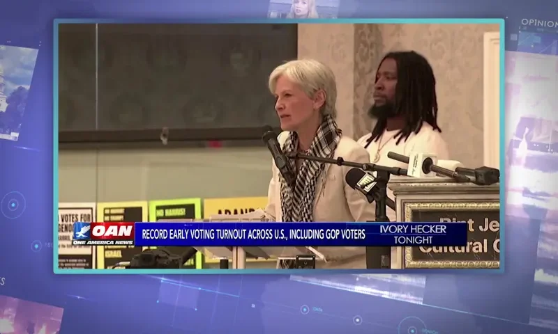 Video still from Ivory Hecker Tonight on One America News Network.
