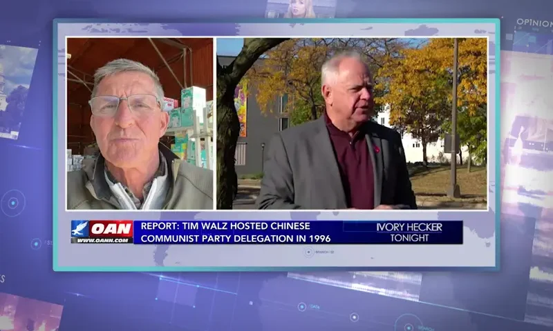 Video still from Ivory Hecker Tonight on One America News Network during an interview with the guest, Gen. Mike Flynn.