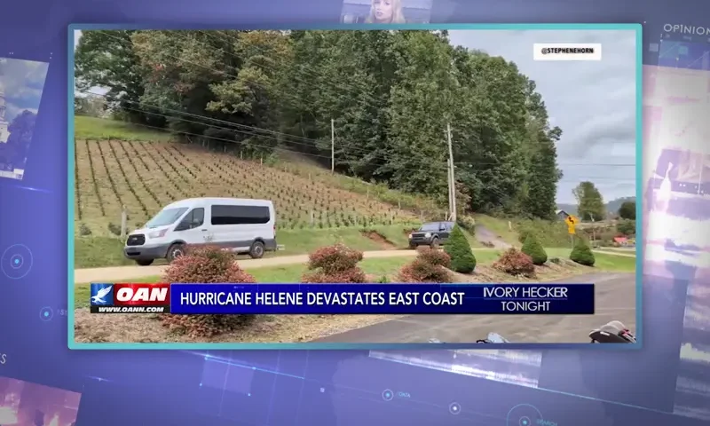 Video still from Ivory Hecker Tonight on One America News Network.