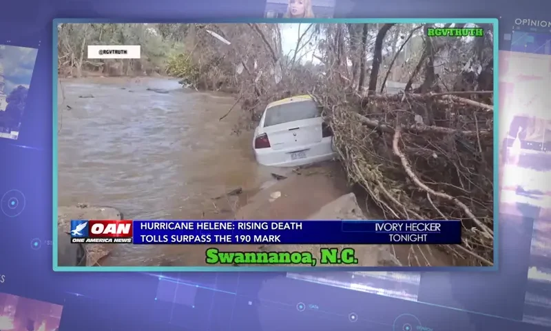Video still from Ivory Hecker Tonight on One America News Network.