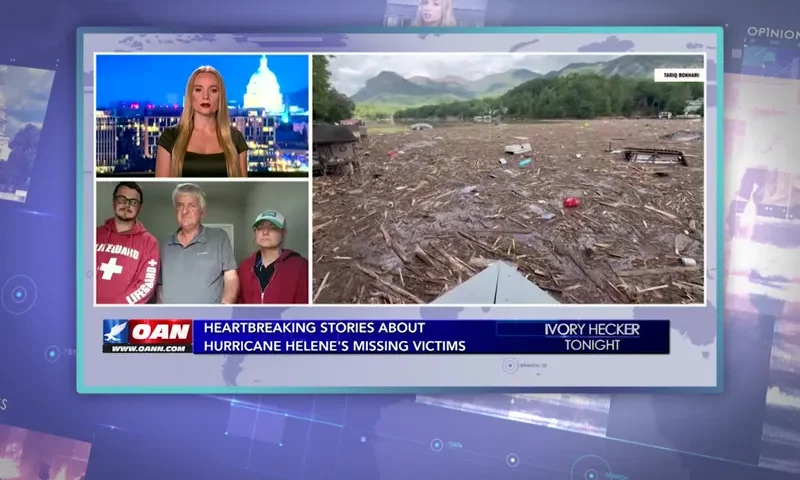 Video still from Ivory Hecker Tonight on One America News Network during an interview with the guest, Brandi Buckner Young.