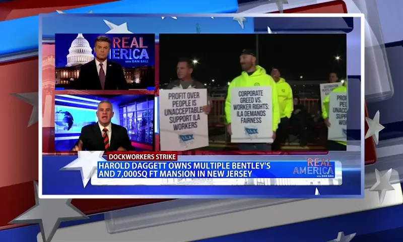 Video still from Real America on One America News Network during an interview with the guest, Dan Geltrude.