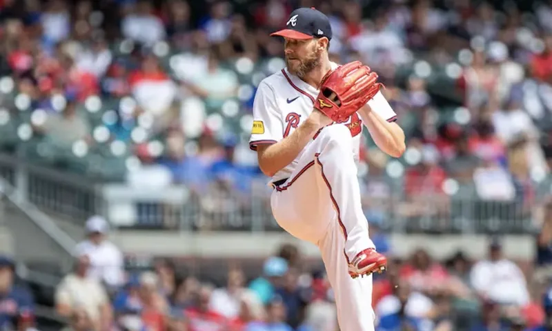 Atlanta Braves pitcher Chris Sale (51) pitches the ball against Toronto Blue Jays during second inning at Truist Park. Mandatory Credit: Jordan Godfree-Imagn Images/File Photo
