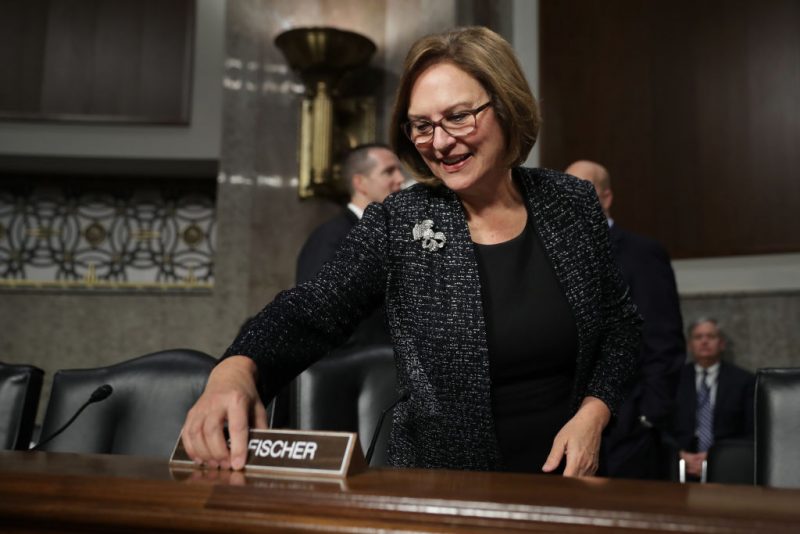 WASHINGTON, DC - NOVEMBER 27: Senate Armed Services Committee member Sen. Deb Fischer (R-NE) arrives for a hearing on the Commission On The National Defense Strategy's finding in the Dirksen Senate Office Building on Capitol Hill November 27, 2018 in Washington, DC. Commission co-chairs Eric Edelman and retired Navy Admiral Gary Roughead warned that the United States military readiness is on the cusp of a national security emergency and despite Defense Secretary James Mattis' strategy to move the armed forces in the right direction the plan is not adequately resourced. (Photo by Chip Somodevilla/Getty Images)
