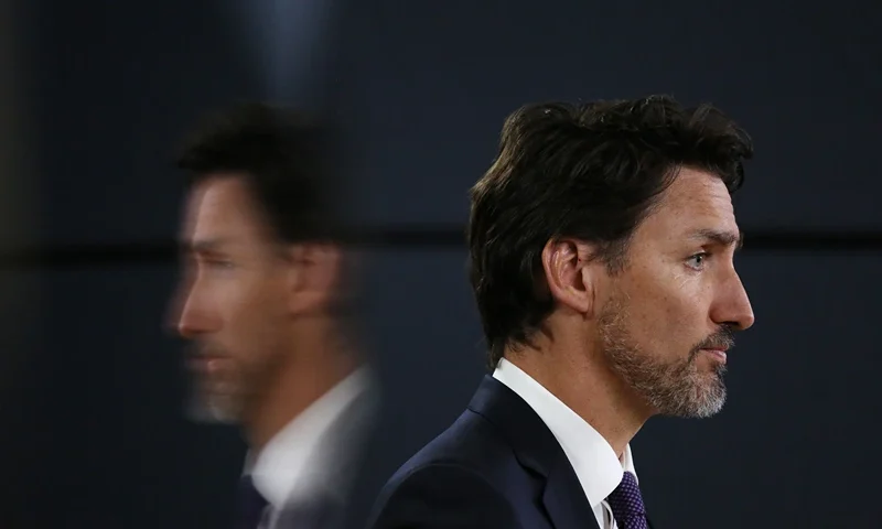 TOPSHOT - Canadian Prime Minister Justin Trudeau listens to a question during a news conference January 9, 2020 in Ottawa, Canada. Prime Minister Justin Trudeau said Thursday that Canada had intelligence from multiple sources indicating that a Ukrainian airliner which crashed outside Tehran was mistakenly shot down by Iran. (Photo by Dave Chan / AFP) (Photo by DAVE CHAN/AFP via Getty Images)