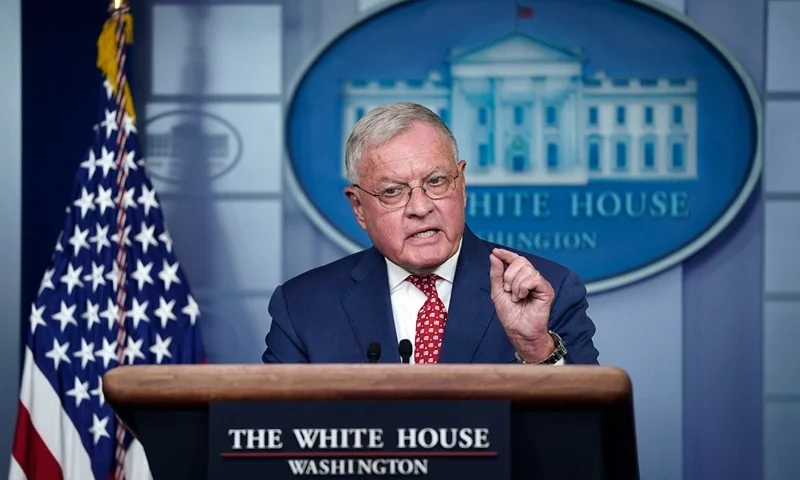 WASHINGTON, DC - SEPTEMBER 22: Retired Lt. Gen. Keith Kellogg, National Security Advisor to Vice President Mike Pence, speaks during a press briefing at the White House on September 22, 2020 in Washington, DC. On Tuesday morning, President Donald Trump said that he will reveal his pick to succeed the late Supreme Court Justice Ruth Bader Ginsburg on Saturday. (Photo by Drew Angerer/Getty Images)