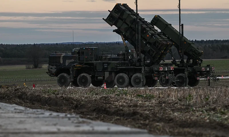 ZAMOSC, POLAND - FEBRUARY 18: Patriot launchers modules mounted on M983 HEMTT part of the US made MIM-104 Patriot surface-to-air missile (SAM) system are pictured on a open field on February 18, 2023 in Zamosc, Poland. The German armed forces deployed Patriots batteries to their NATO neighbor, after a missile explosion in Przewodow, which previous investigation suggests that came from Ukrainian air defense, killed two civilians. Since Russia's large scale military attack on Ukraine on February 24, 2022 more than 9.7 million refugees from Ukraine crossed the Polish borders to escape the conflict, with 1.4 million registering in Poland whilst others moved on to other countries. (Photo by Omar Marques/Getty Images)