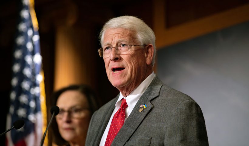 WASHINGTON, DC - JANUARY 11: Sen. Roger Wicker (R-MS) speaks to the press on the transparency from the Department of Defense regarding the health of Defense Secretary Lloyd Austin on January 11, 2024 in Washington, DC. Secretary Austin was hospitalized for surgery relating to prostate cancer, which was not reported for several days. (Photo by Anna Rose Layden/Getty Images)