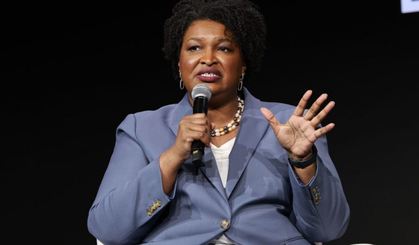 NEW ORLEANS, LOUISIANA - JULY 07: Stacey Abrams speaks during the 2024 ESSENCE Festival Of Culture™ Presented By Coca-Cola® at Ernest N. Morial Convention Center on July 07, 2024 in New Orleans, Louisiana. (Photo by Arturo Holmes/Getty Images for ESSENCE)