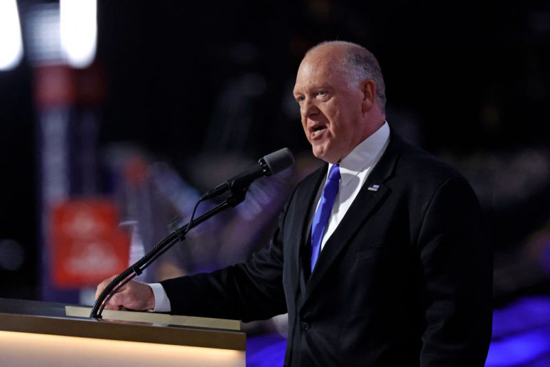 Former Acting Director of Immigration and Customs Enforcement (ICE) Thomas Homan speaks during the third day of the 2024 Republican National Convention at the Fiserv Forum in Milwaukee, Wisconsin, on July 17, 2024. Days after he survived an assassination attempt Donald Trump won formal nomination as the Republican presidential candidate and picked Ohio US Senator J.D. Vance for running mate. (Photo by Kamil Krzaczynski / AFP) (Photo by KAMIL KRZACZYNSKI/AFP via Getty Images)