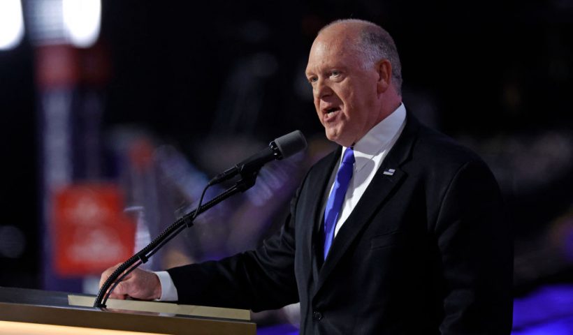 Former Acting Director of Immigration and Customs Enforcement (ICE) Thomas Homan speaks during the third day of the 2024 Republican National Convention at the Fiserv Forum in Milwaukee, Wisconsin, on July 17, 2024. Days after he survived an assassination attempt Donald Trump won formal nomination as the Republican presidential candidate and picked Ohio US Senator J.D. Vance for running mate. (Photo by Kamil Krzaczynski / AFP) (Photo by KAMIL KRZACZYNSKI/AFP via Getty Images)