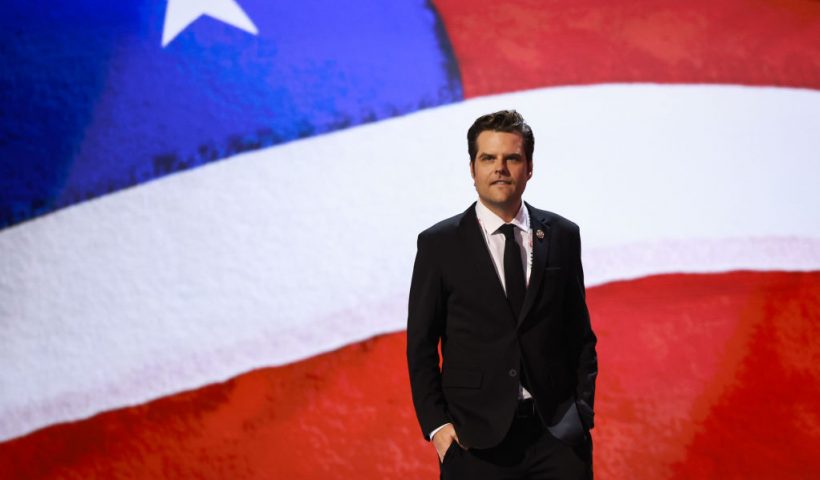 MILWAUKEE, WISCONSIN - JULY 16: U.S. Rep. Matt Gaetz (R-FL) is seen on the second day of the Republican National Convention at the Fiserv Forum on July 16, 2024 in Milwaukee, Wisconsin. Delegates, politicians, and the Republican faithful are in Milwaukee for the annual convention, concluding with former President Donald Trump accepting his party's presidential nomination. The RNC takes place from July 15-18. (Photo by Joe Raedle/Getty Images)