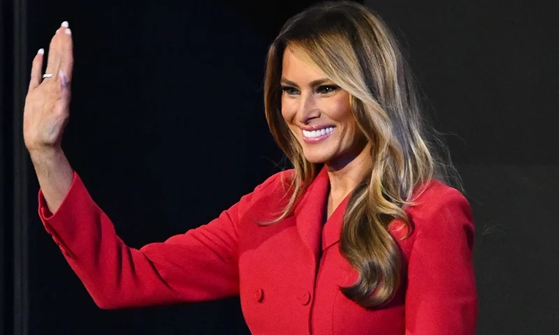 MILWAUKEE, WISCONSIN - JULY 18: Former first lady Melania Trump arrives on the fourth day of the Republican National Convention at the Fiserv Forum on July 18, 2024 in Milwaukee, Wisconsin. Delegates, politicians, and the Republican faithful are in Milwaukee for the annual convention, concluding with former President Donald Trump accepting his party's presidential nomination. The RNC takes place from July 15-18. (Photo by Leon Neal/Getty Images)