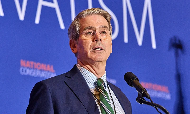 Scott Bessent speaks at the National Conservative Conference in Washington D.C., Wednesday, July 10, 2024. (Photo by Dominic Gwinn / Middle East Images / Middle East Images via AFP) (Photo by DOMINIC GWINN/Middle East Images/AFP via Getty Images)
