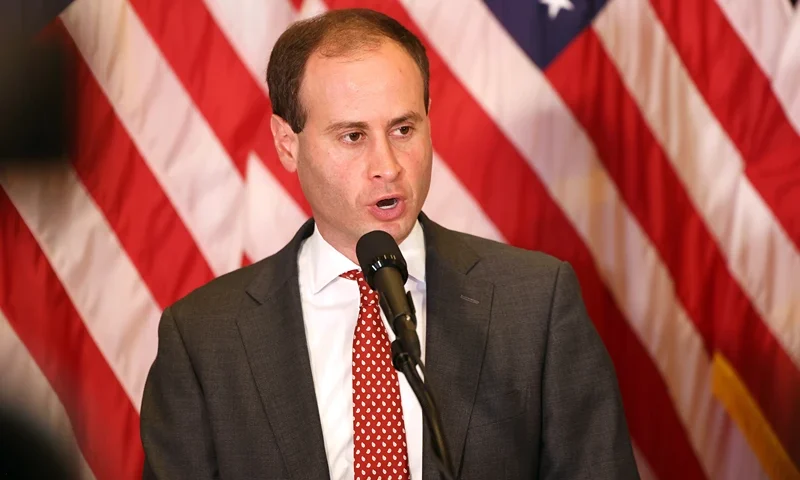 NEW YORK, NEW YORK - SEPTEMBER 06: Will Scharf, Attorney for Republican presidential nominee, former U.S. President Donald Trump, speaks during a press conference at Trump Tower on September 06, 2024 in New York City. Trump held a press conference hours after attending a federal appeals court attempting to get a new trial after a jury found he sexually abused and defamed E. Jean Carroll. A nine-member jury awarded Carroll $5 million in damages following a two-week trial last year and another jury awarded her $83.3 million in damages after finding Trump defamed her again in 2022. (Photo by Michael M. Santiago/Getty Images)