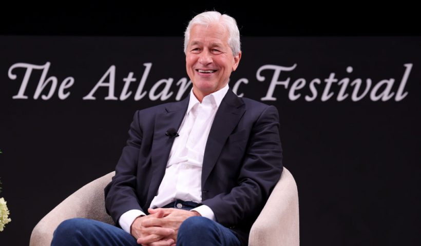 WASHINGTON, DC - SEPTEMBER 20: Jamie Dimon speaks on stage during "The State of the Global Economy" panel for The Atlantic Festival 2024 on September 20, 2024 in Washington, DC. (Photo by Tasos Katopodis/Getty Images for The Atlantic)