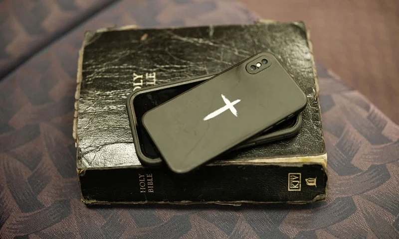 The Bible is seen on a chair during a Sunday service at the Greater City of Deliverance International Ministries in Lithonia, Georgia, on November 3, 2024. (Photo by Yasuyoshi CHIBA / AFP) (Photo by YASUYOSHI CHIBA/AFP via Getty Images)