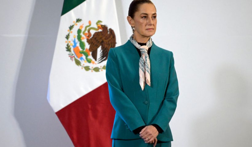 Mexico's President Claudia Sheinbaum listens to a question during her daily press conference at the National Palace in Mexico City on November 6, 2024. Mexican President Claudia Sheinbaum said Wednesday that Donald Trump's election victory was "no cause for concern" for her country, despite his threats of tariffs and mass migrant deportations. (Photo by ALFREDO ESTRELLA / AFP) (Photo by ALFREDO ESTRELLA/AFP via Getty Images)